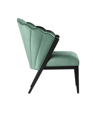 Janelle Black Chair - Velluto Viridian