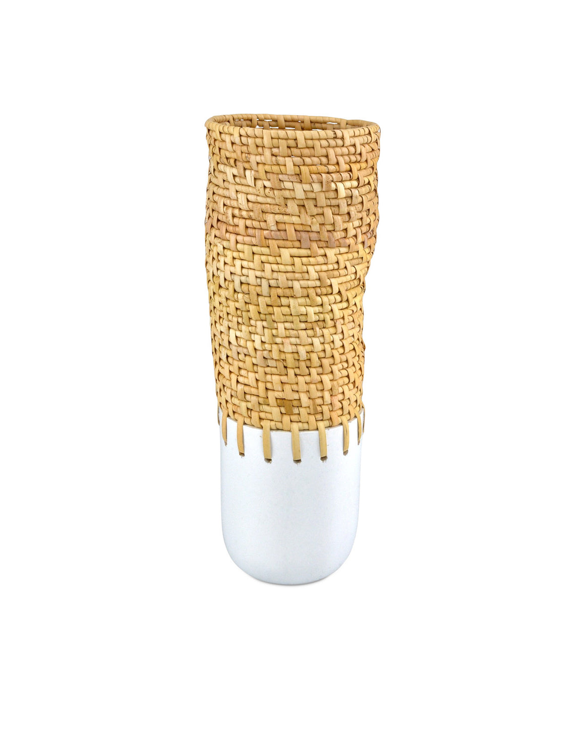 Kyoto Rattan & White Vase