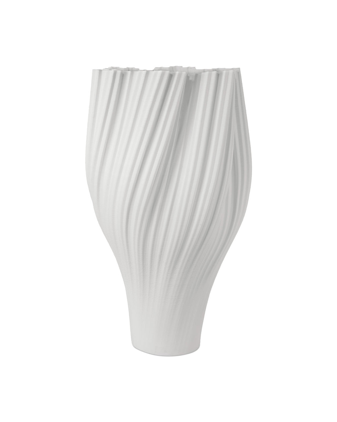 Whorl Grande White Vase