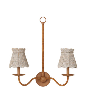 Annabelle Whitewashed Tapered Chandelier Shade