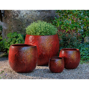 Tropic Red Glazed Sand Dollar Planters – Set of 4