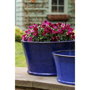 Riviera Blue Darrowby Glazed Planters – Set of 3