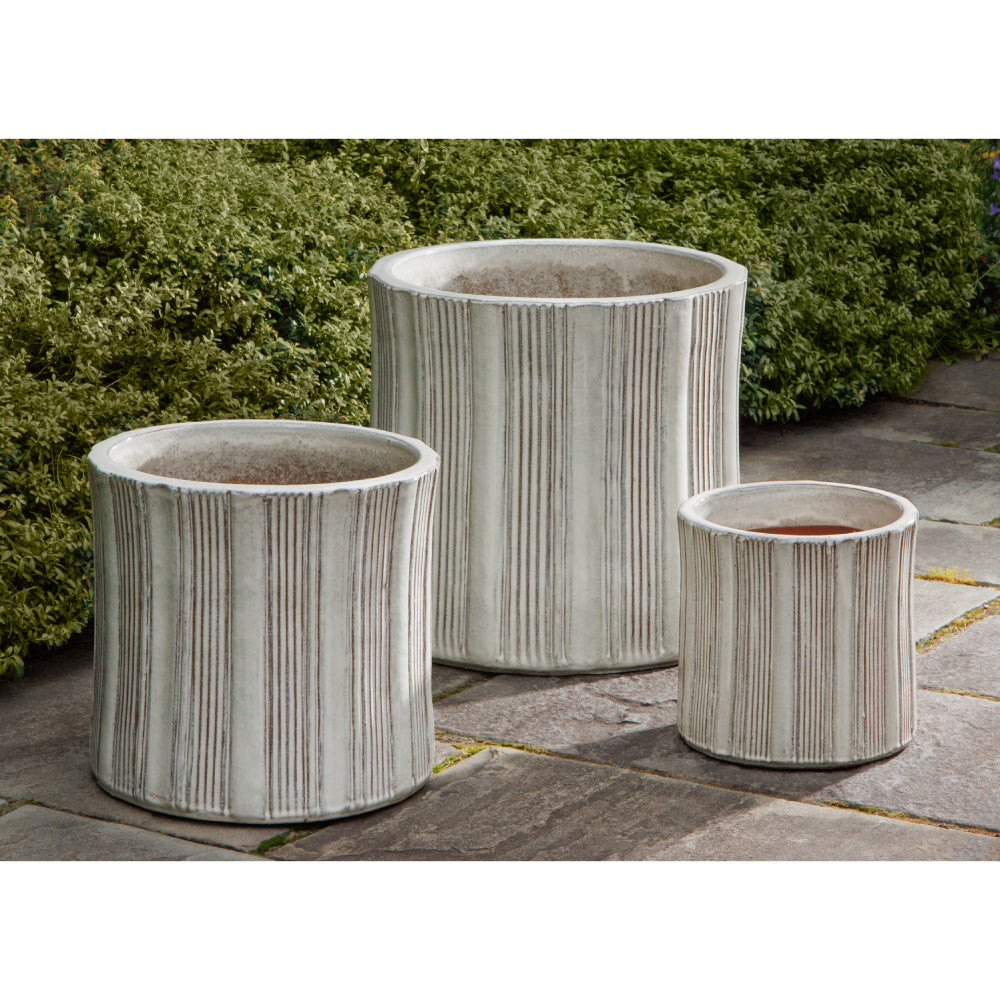 Cream Brush Pot Glazed Planters – Set of 3