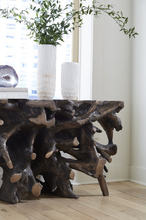 Beau Cast Root Console Table, Bronze