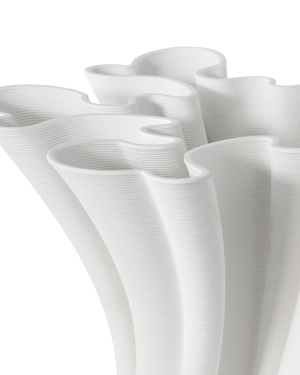 Godet Twist White Vase