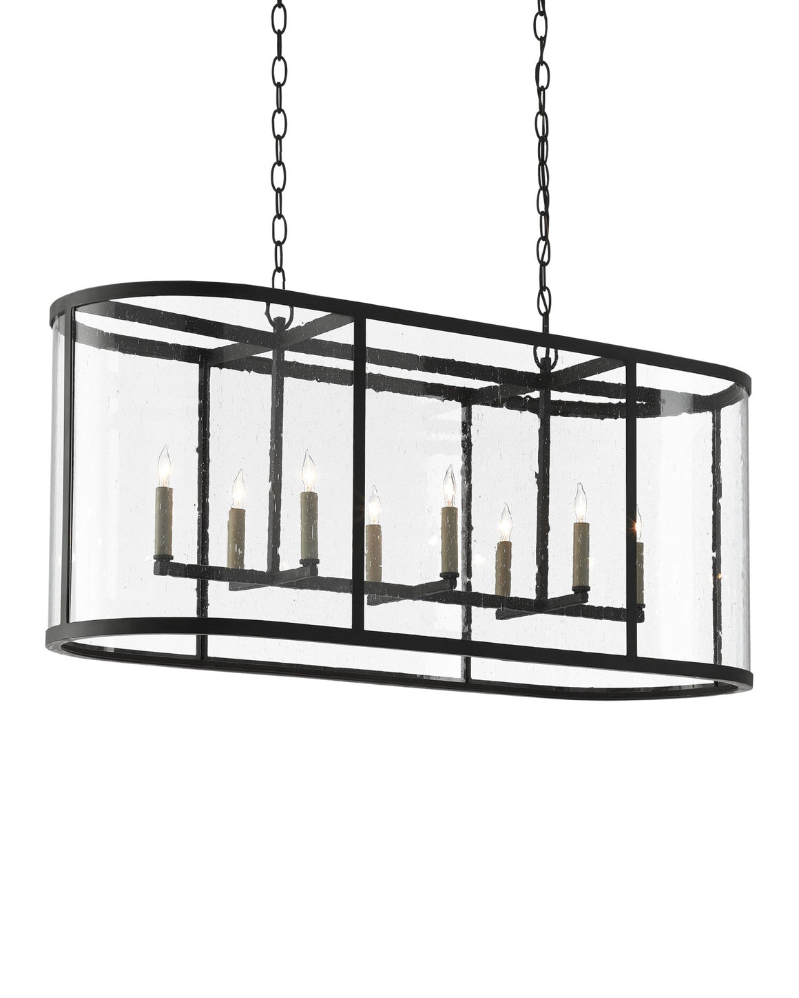 Argand Black Oval Chandelier