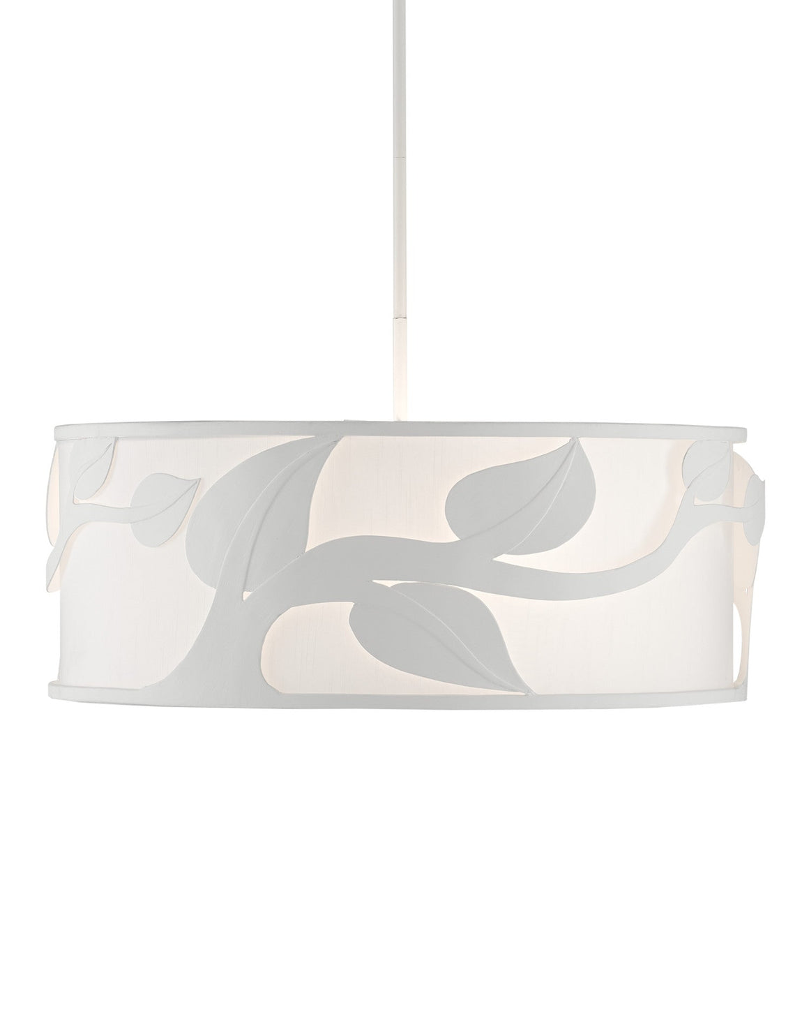 Plumeria White Drum Chandelier