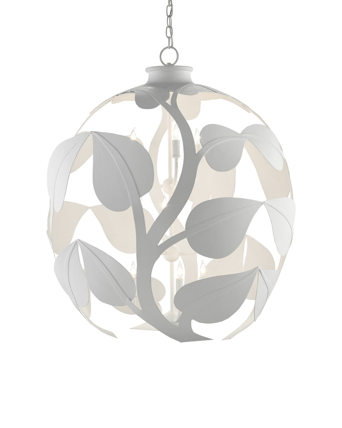 Plumeria White Orb Chandelier