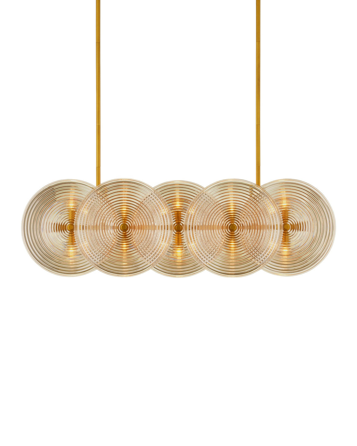 Whirlwind Rectangular Gold Chandelier