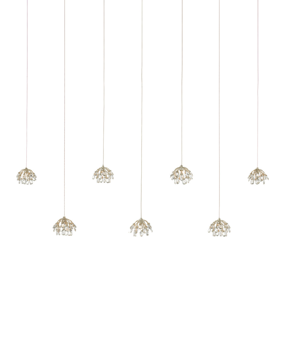 Crystal Bud 7-Light Linear Multi-Drop Pendant