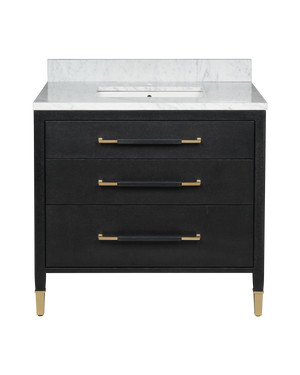 Verona 36" Black Vanity with Rectangular Undermount Sink