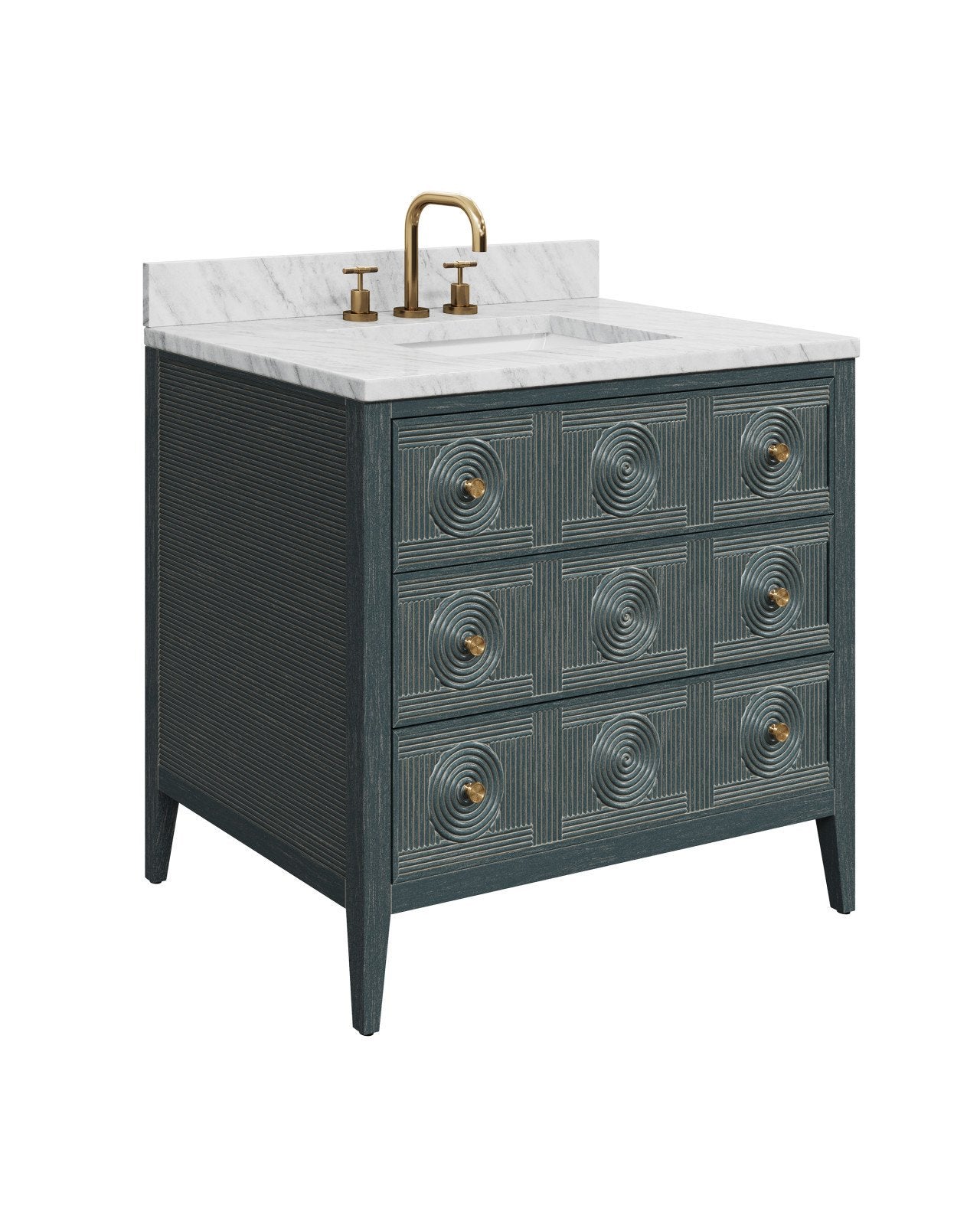 Santos 36" Vintage Navy Vanity with Rectangular Undermount Sink