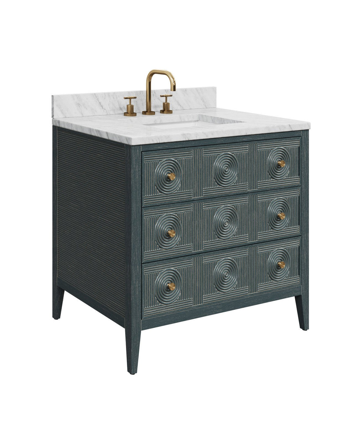 Santos 36" Vintage Navy Vanity with Rectangular Undermount Sink