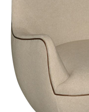 Brene Walnut Swivel Armchair - Felton Oatmeal