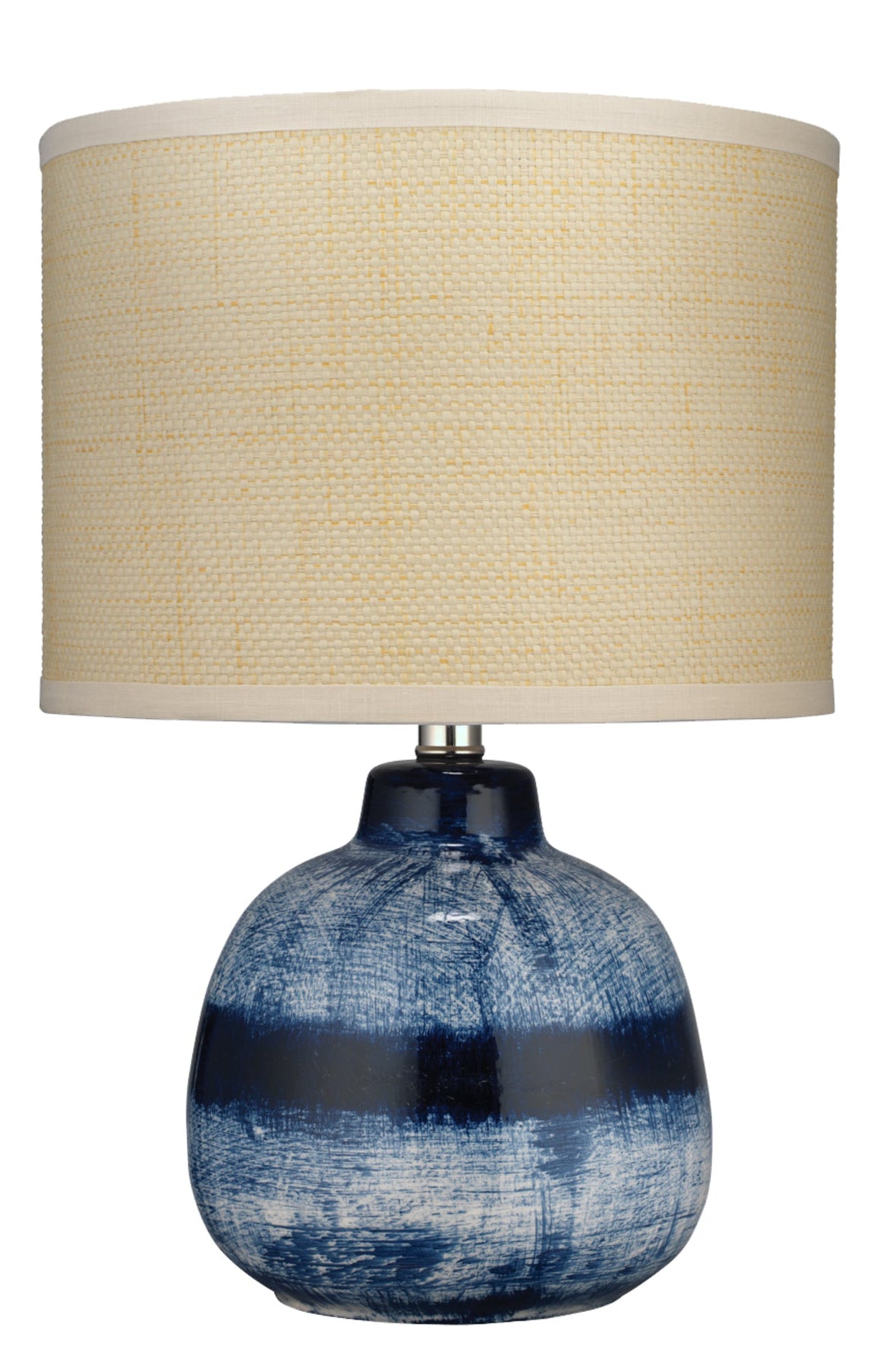 Batik Ceramic Table Lamp with Raffia Shade