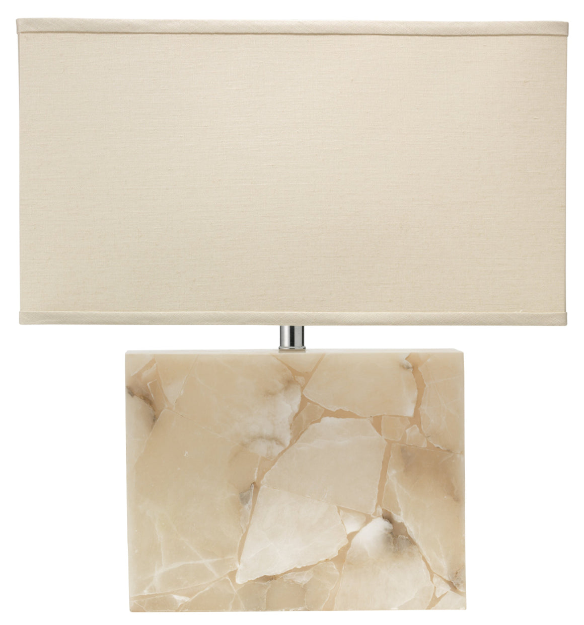 Borealis Alabaster Table Lamp with Linen Shade