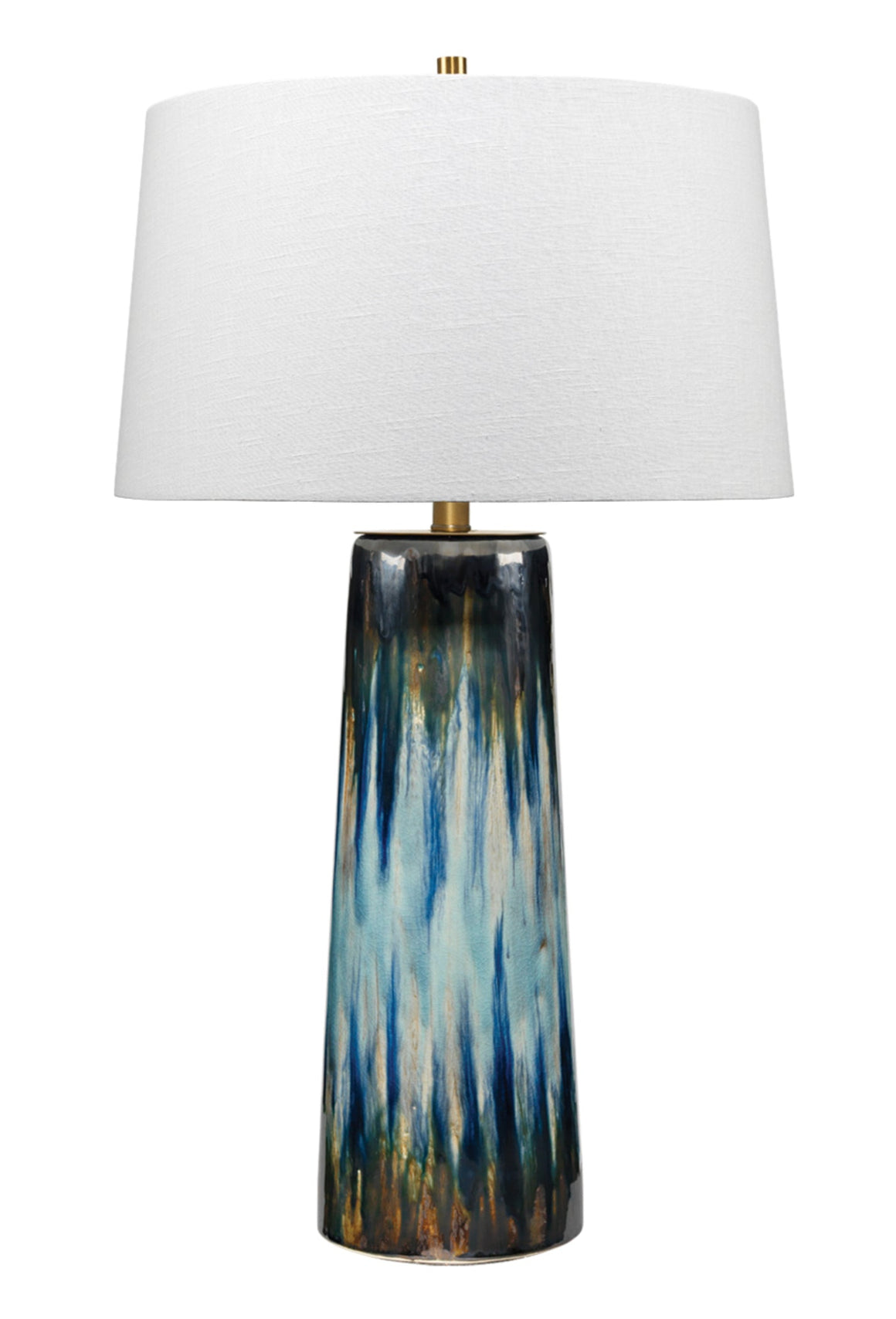 Brushstroke Ceramic Table Lamp with Linen Shade