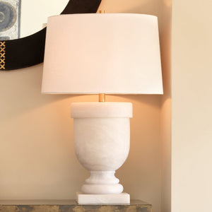 Carnegie Resin Table Lamp with Linen Shade