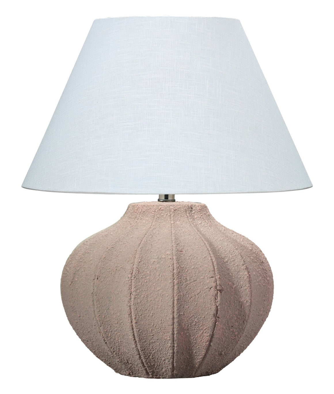 Clamshell Ceramic Table Lamp with Linen Shade