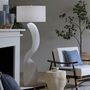 Cobra Ricestone Floor Lamp with Linen Shade