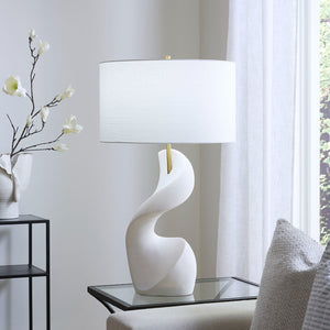 Cobra Ricestone Table Lamp with Linen Shade