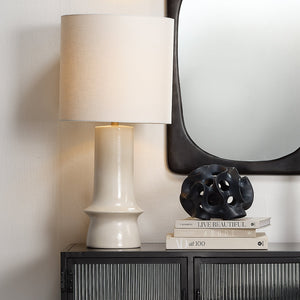Crest Ceramic Table Lamp with Linen Shade