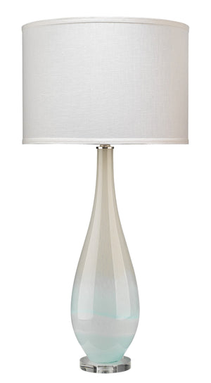 Dewdrop Glass Table Lamp with Linen Shade