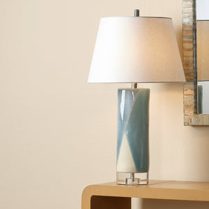 Diamond Ceramic Table Lamp with Linen Shade