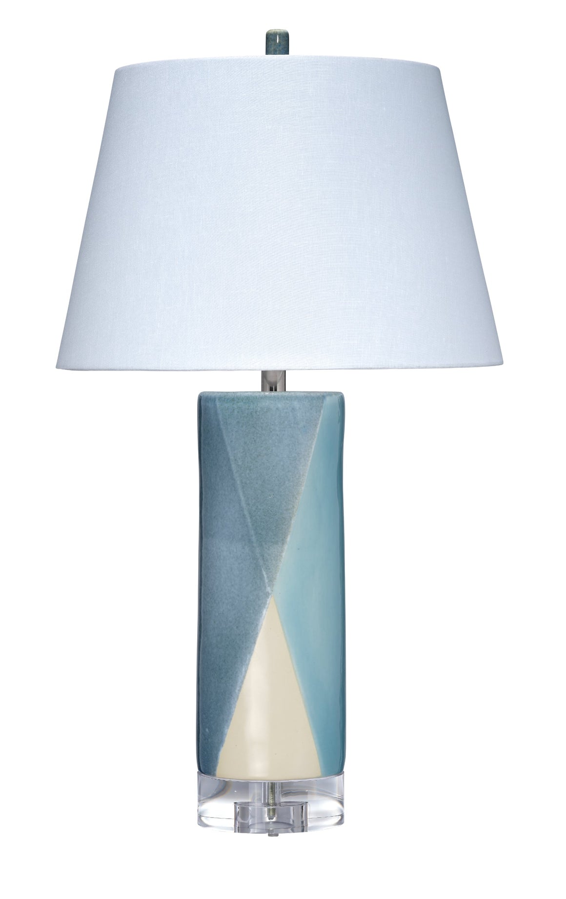 Diamond Ceramic Table Lamp with Linen Shade