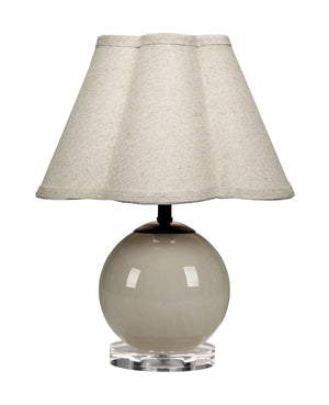 Dottie Blown Glass Table Lamp with Linen Shade, Taupe