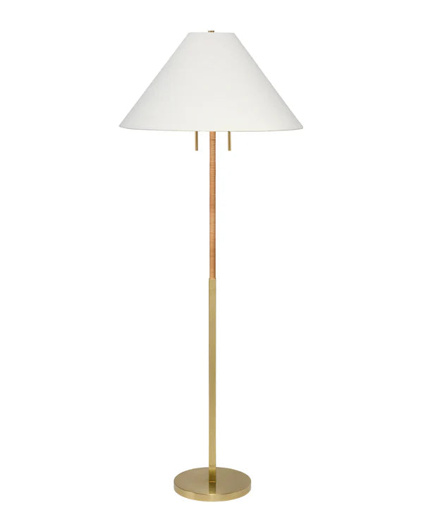Harrison Floor Lamp, Natural Rattan