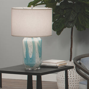 Helen Blown Glass Table Lamp with Linen Shade