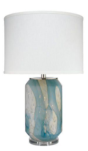 Helen Blown Glass Table Lamp with Linen Shade