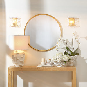 Helios Ceramic Table Lamp with Linen Shade, White