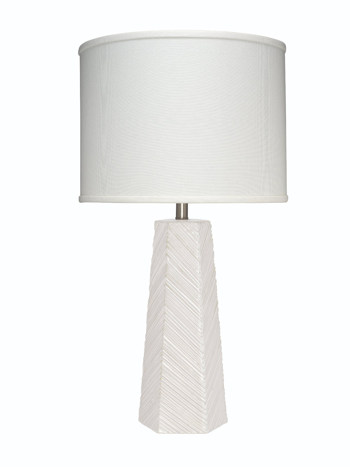 High Rise Glass Table Lamp with Linen Shade