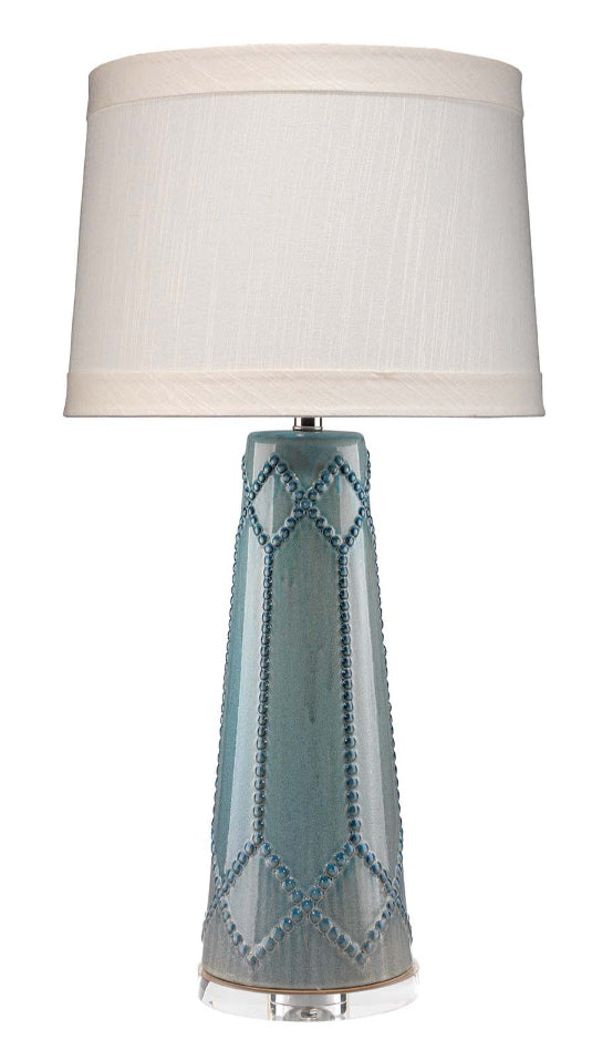 Hobnail Ceramic Table Lamp with Linen Shade