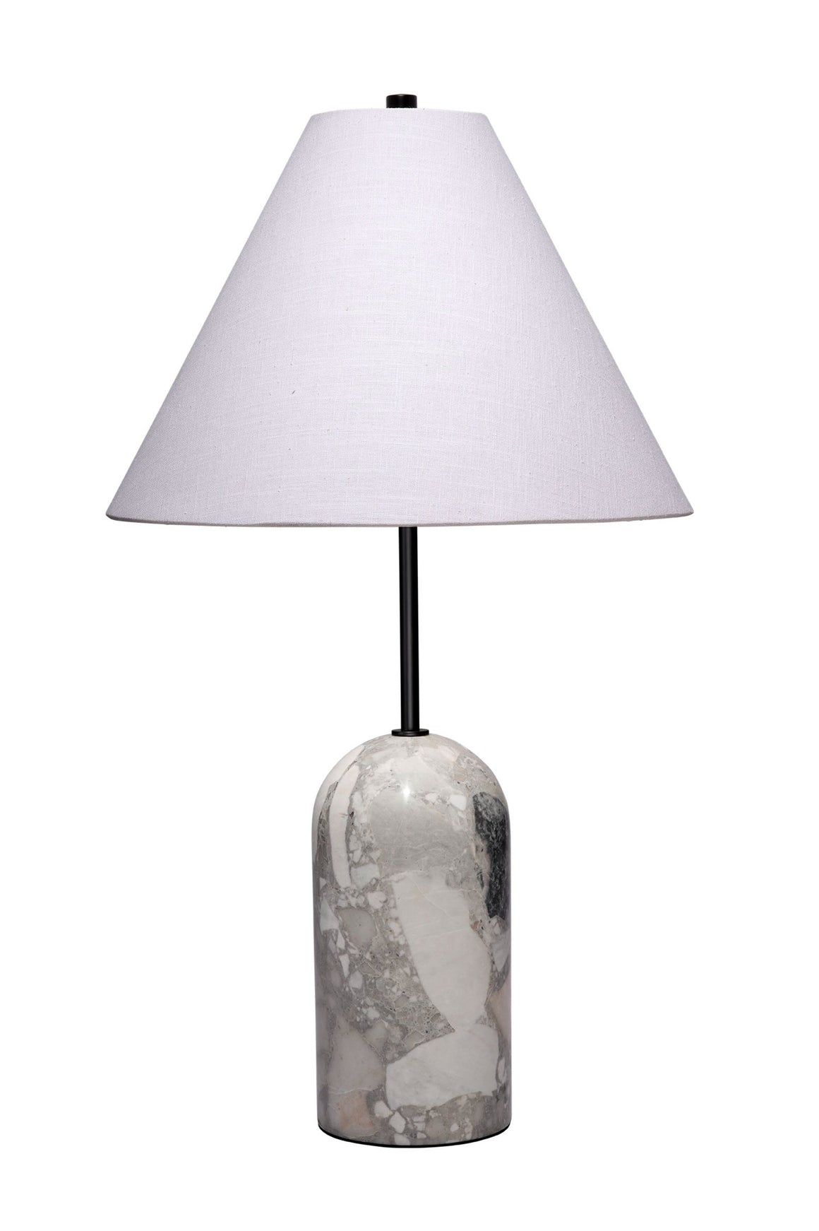 Holt Travertine Table Lamp with Linen Shade