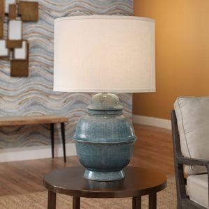 Kaya Ceramic Table Lamp with Linen Shade