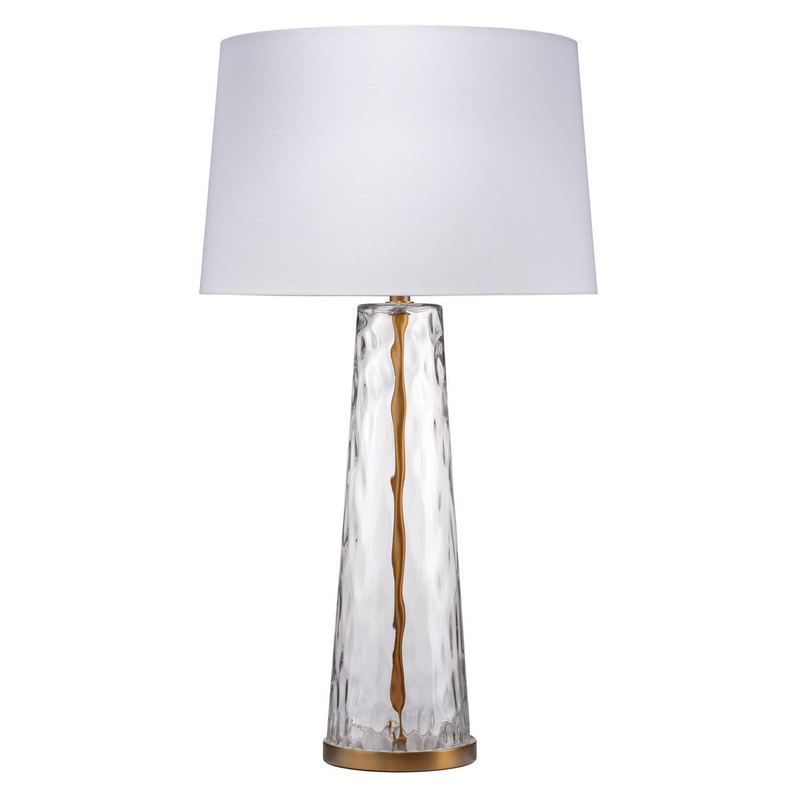 Milan Table Lamp, Hammered Clear Glass