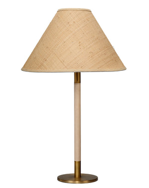 Morgana Wood and Metal Table Lamp with Raffia Shade