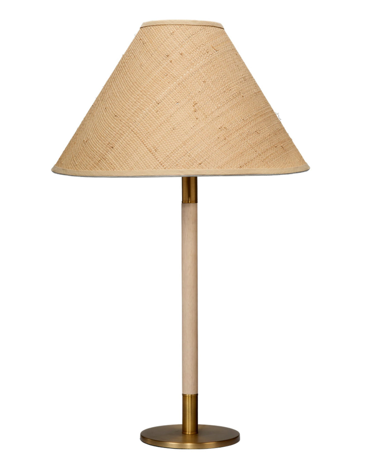 Morgana Wood and Metal Table Lamp with Raffia Shade