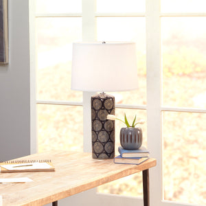 Neva Ceramic Table Lamp with Linen Shade