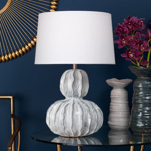 Oceane Gourd Ceramic Table Lamp with Linen Shade