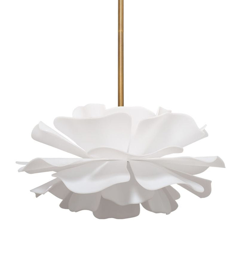 Zinnia Small Chandelier in White Acrylic