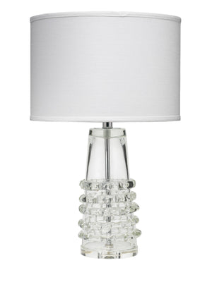 Tall Ribbon Blown-Glass Table Lamp with Linen Shade