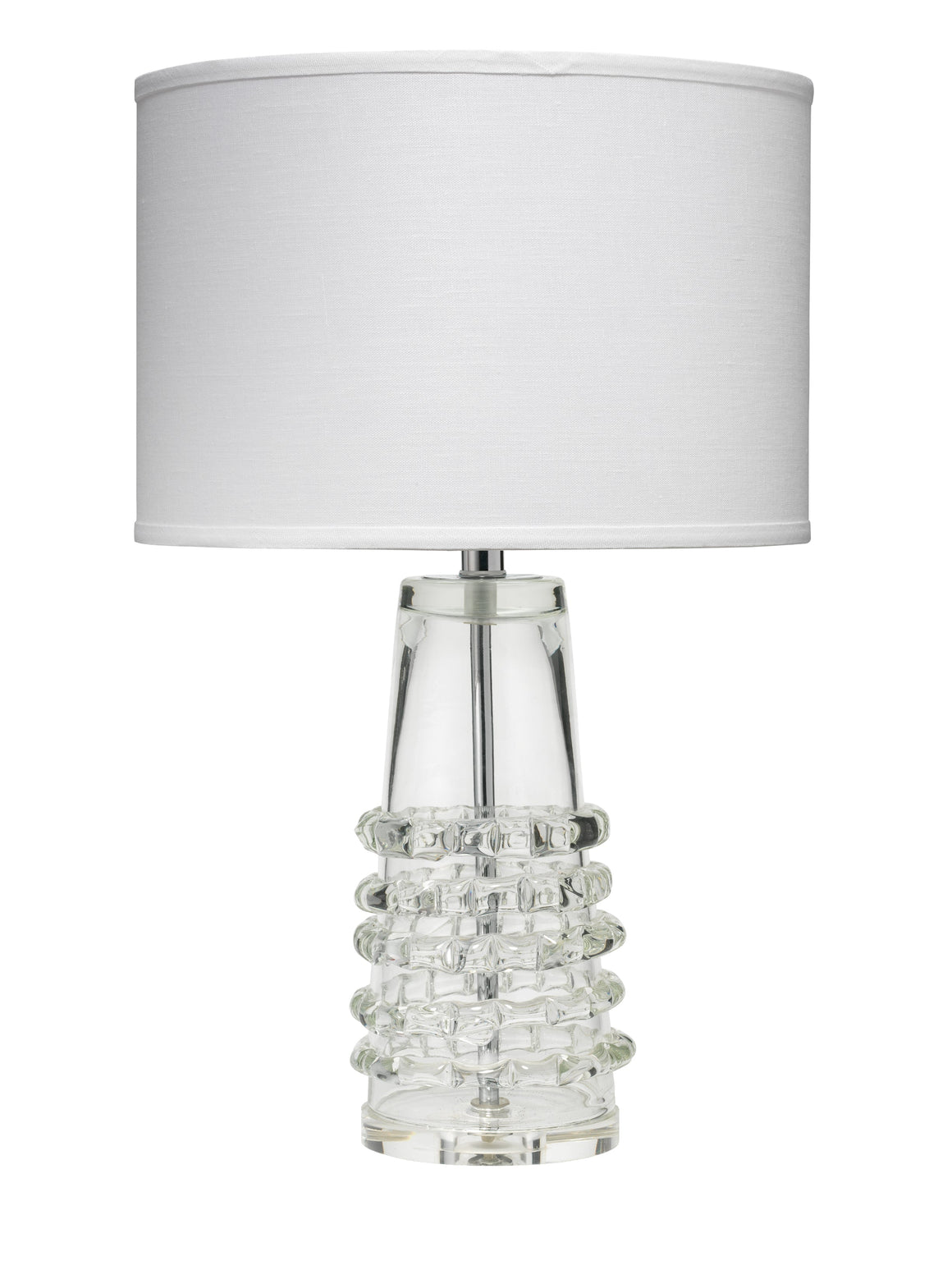 Tall Ribbon Blown-Glass Table Lamp with Linen Shade