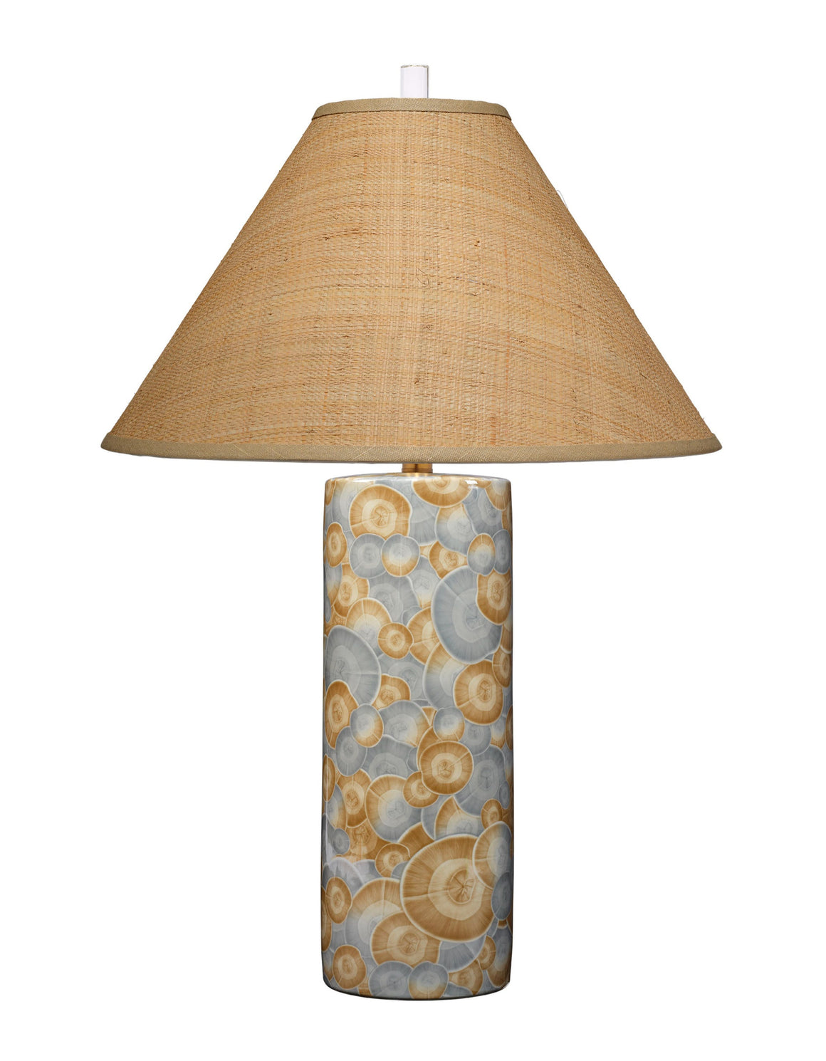 Serene Ceramic Table Lamp with Raffia Shade