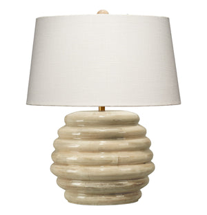 Soroban Mango Wood Table Lamp with Linen Shade