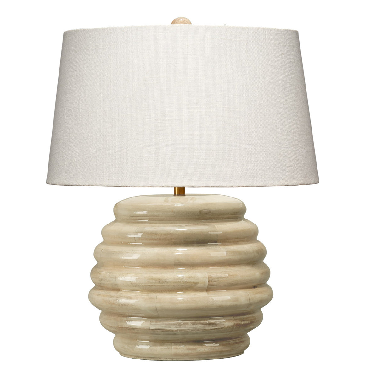 Soroban Mango Wood Table Lamp with Linen Shade