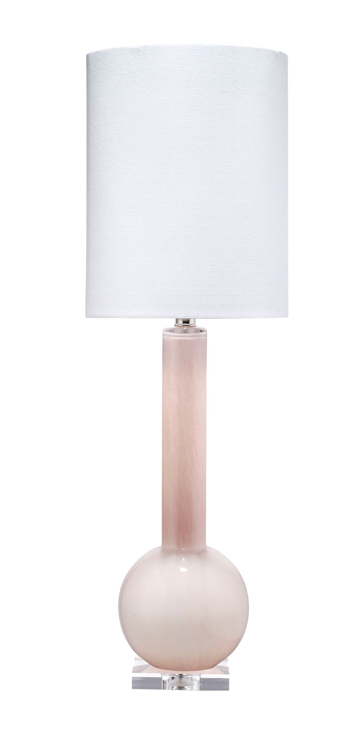 Studio Table Glass Lamp with Linen Shade, Pink